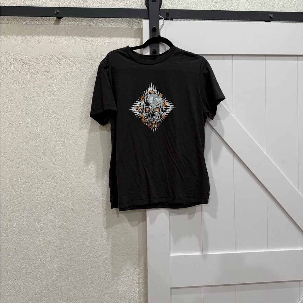 Vans Black Tee with Skull Graphic